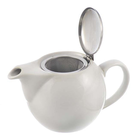 Infuser Teapot: 2 Cup Clipper Teapot - White, 500ml/17.6 fl. oz