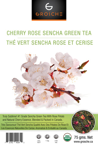 Green Tea: Cherry Rose Sencha Organic - loose leaf, 75 grams