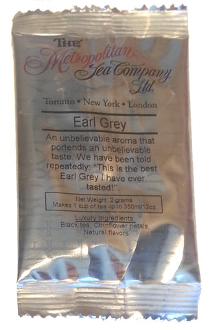 Single Serve Tea Pouch: Royal Earl Grey - loose leaf black tea, 2 grams
