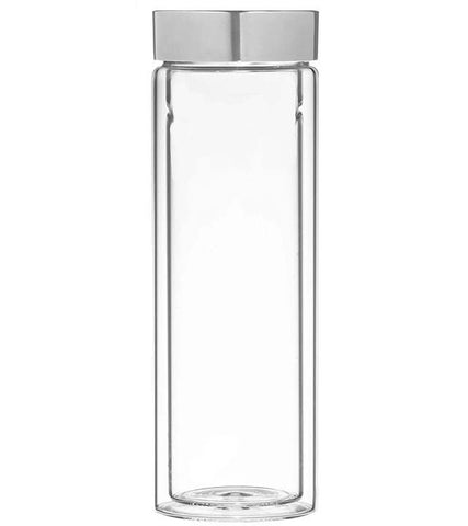 Double Walled Travel Bottle: GROSCHE Montréal (without Infuser) - Chrome, 400ml/13.5 fl. oz