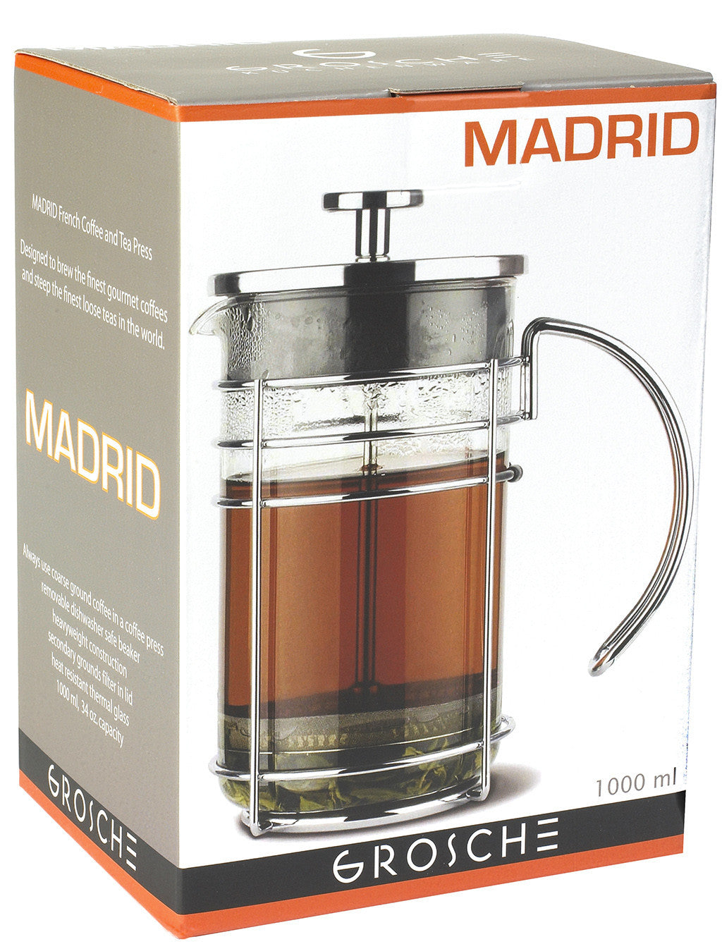Grosche Madrid French Press Coffee Tea Maker 350 Ml 11.8 Oz. New in Open  Box