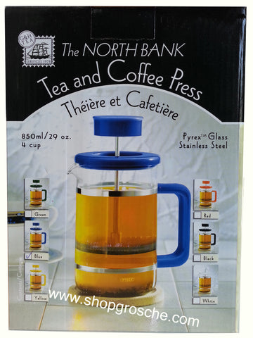 French Press: North Bank - White, 850ml/29 fl. oz/4 cup