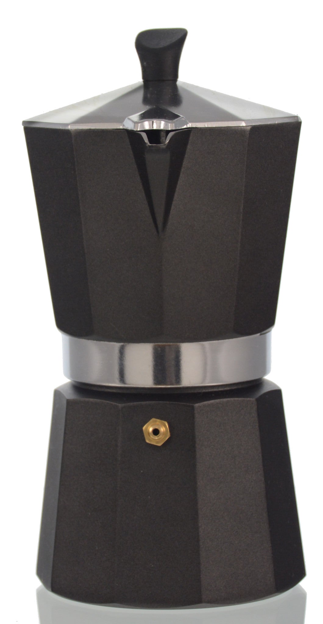 Italian Moka Pot 3 Cup Stovetop Aluminum Espresso Maker - Black