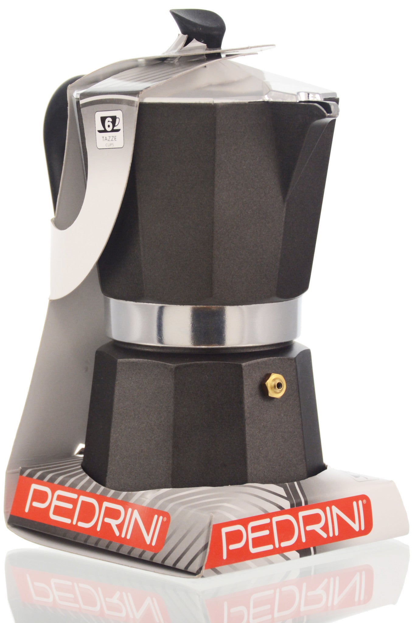 Pedrini Moka Pot 1 Cup-Aluminum Brown • PttTRade