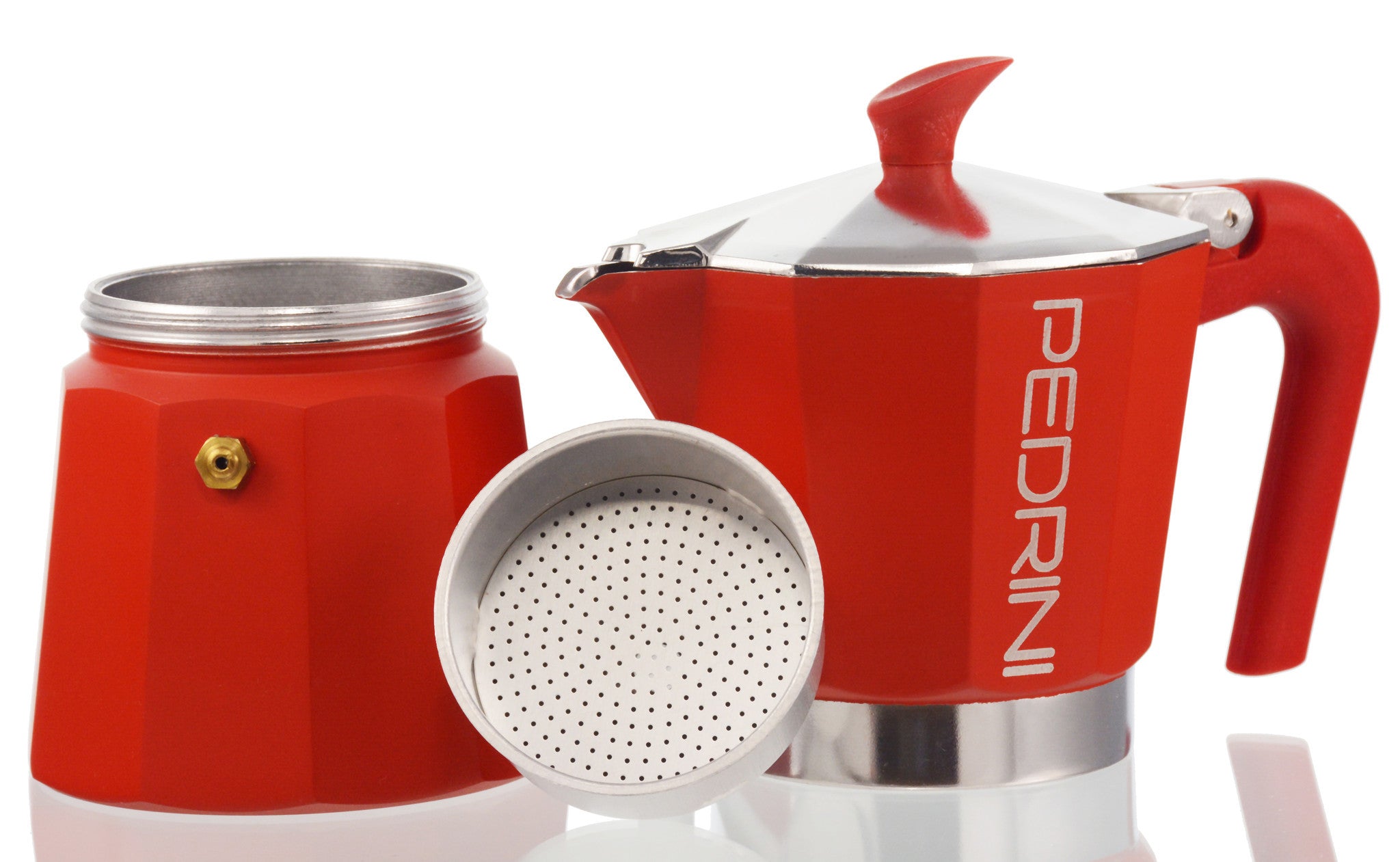 Espresso Coffee Maker Moka Pot: PEDRINI ITALY Polished Aluminium
