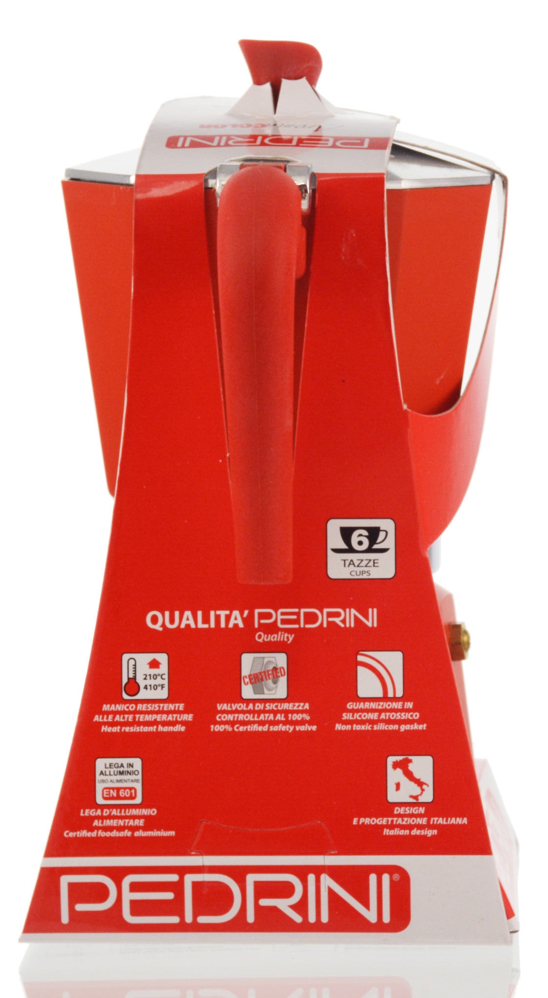 Pedrini Coffee Maker 9 Cups Red - LCV Designs & Decor