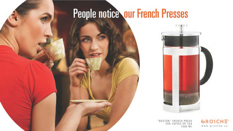 French Press: GROSCHE Boston, available in 2 sizes, 3 cup and 8 cup