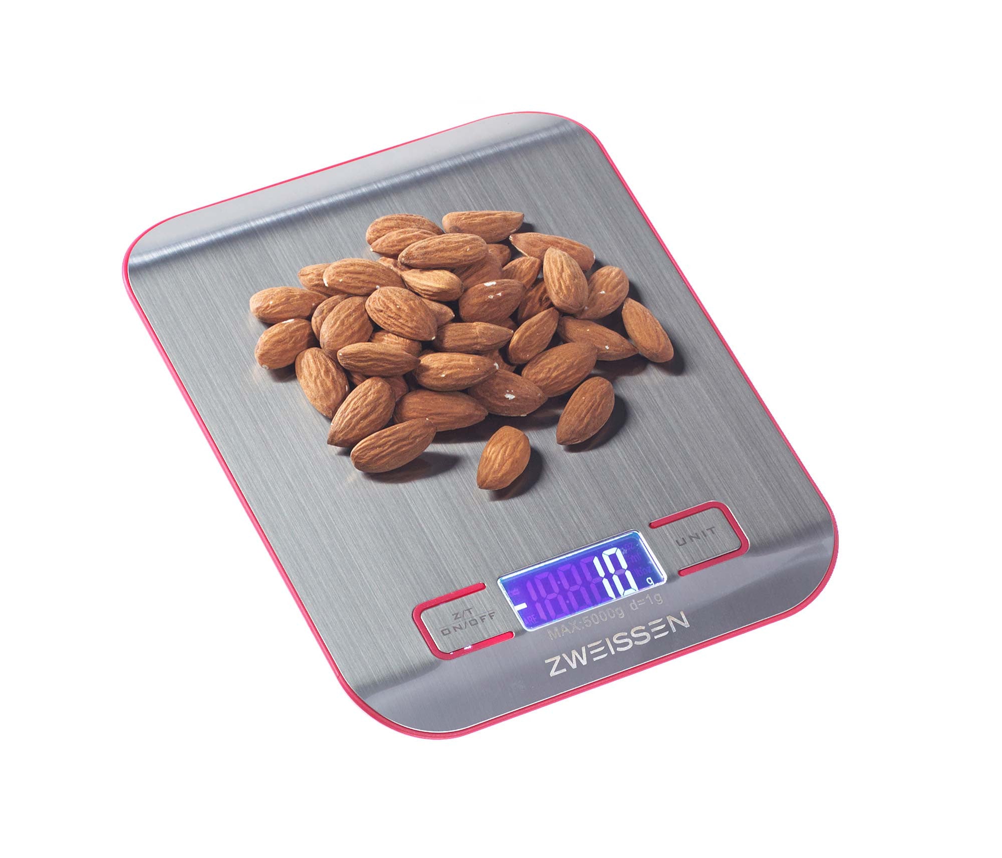 Aprilia Stainless Steel Digital Kitchen weigh Scale by Zweissen, 11 lb  capacity, Red
