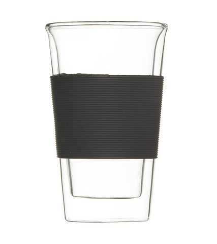 Glassware: GROSCHE Double Walled Glassen Travel Mug Without Lid - Black, 350ml