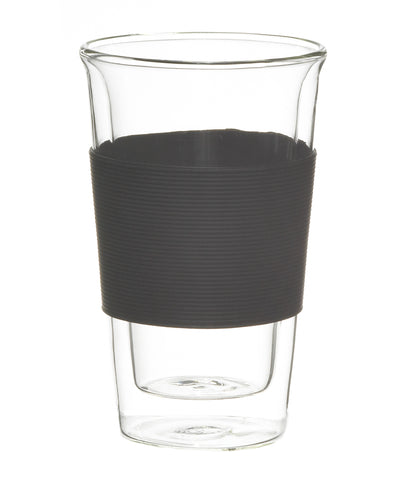 Glassware: GROSCHE Double Walled Glassen Travel Mug Without Lid - Black, 350ml