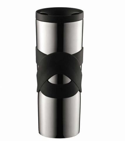 Travel Mug: BODUM Stainless Steel Vacuum Travel Mug: Black, 450ml/15 fl. oz