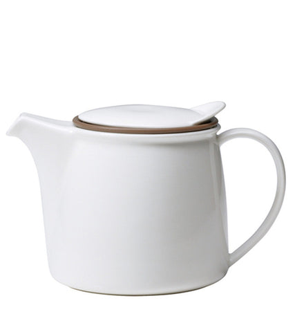 Infuser Teapot: KINTO Brim - White, available in 2 sizes