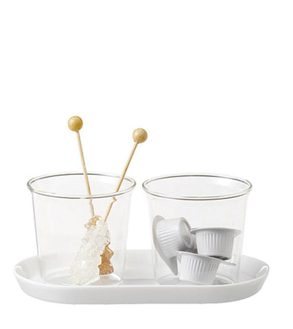 Glassware: KINTO Cast Milk & Sugar Cups with Saucer - 180ml/6 fl. oz