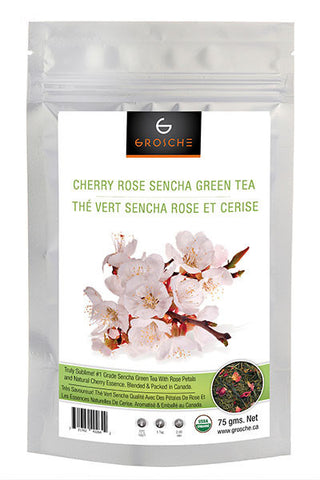 Green Tea: Cherry Rose Sencha Organic - loose leaf, 75 grams