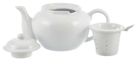 Infuser Teapot: Dominion Teapot with Infuser - White, 710ml/24 fl. oz