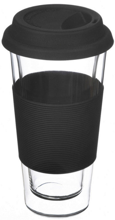 Glassware: GROSCHE Double Walled Glassen XL Travel Mug - Black