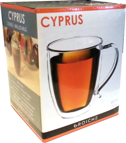 Glassware: GROSCHE Double Walled Cyprus Mug - 500ml/16 fl oz.