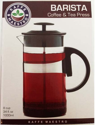 KAFFE MAESTRO Barista Coffee & Tea Press - Black, 1000ml/34 fl. oz