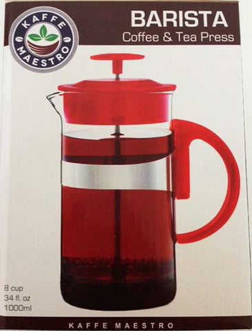 KAFFE MAESTRO Barista Coffee & Tea Press - Red, 350ml/11.8 fl. oz