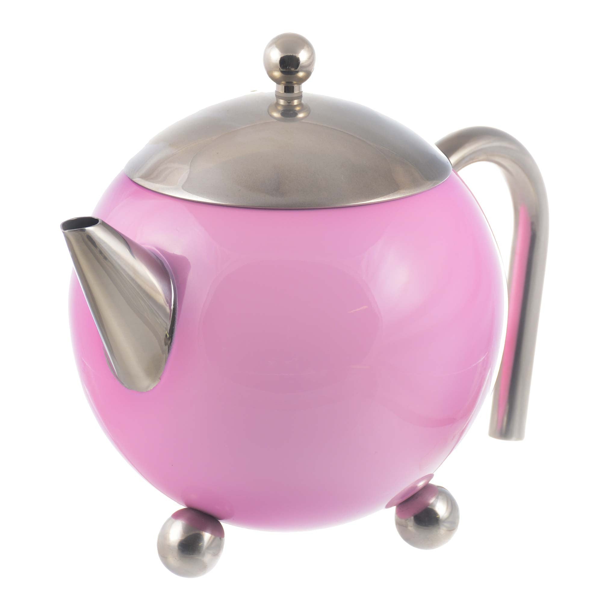 Farmhouse Small Teapot with Infuser, Ceramic, Pink, 2 Cup (600 ml)