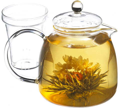 Munich Infuser teapot 1250 ml with 12 pack blooming tea - REFURBISHED