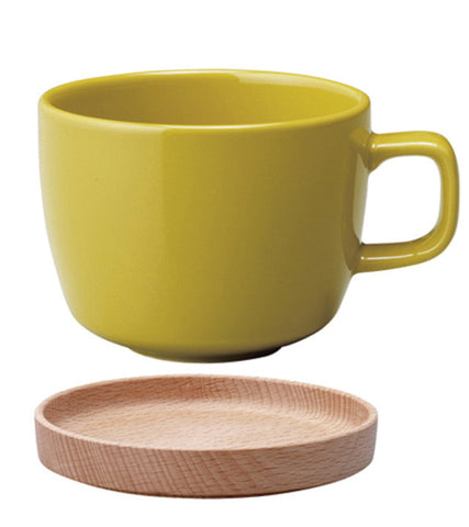 Glassware: KINTO Neighbours Cup & Saucer - Yellow, available in 2 sizes