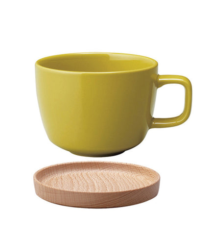 Glassware: KINTO Neighbours Cup & Saucer - Yellow, available in 2 sizes