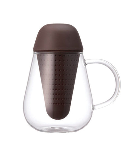 Infuser Tea Mug: KINTO Pengy - Brown, 400ml/13.6 fl. oz