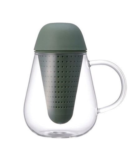 Infuser Tea Mug: KINTO Pengy - Green, 400ml/13.6 fl. oz