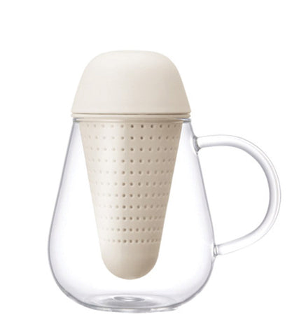 Infuser Tea Mug: KINTO Pengy - White, 400ml/13.6 fl. oz