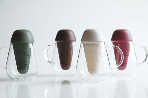 Infuser Tea Mug: KINTO Pengy - Wine Red, 400ml/13.6 fl. oz