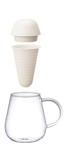 Infuser Tea Mug: KINTO Pengy - White, 400ml/13.6 fl. oz