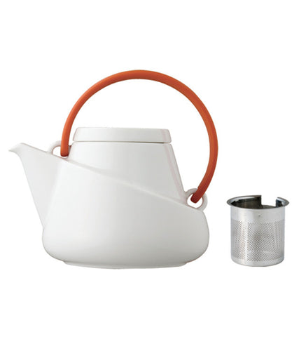 Infuser Teapot: KINTO Ridge - Orange, available in 2 sizes