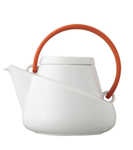 Infuser Teapot: KINTO Ridge - Orange, available in 2 sizes