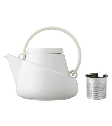 Infuser Teapot: KINTO Ridge - White, available in 2 sizes