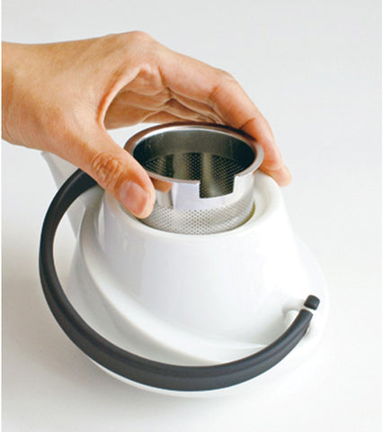 Infuser Teapot: KINTO Ridge - Black, available in 2 sizes