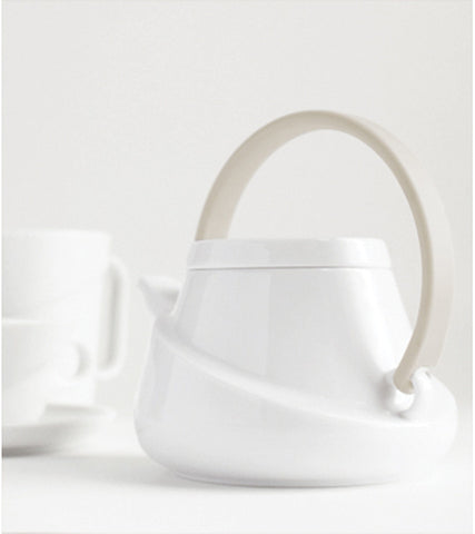 Infuser Teapot: KINTO Ridge - White, available in 2 sizes