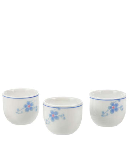 Glassware: Sake Plum Blossom Cup Set - 3 cups, 30ml/1 fl. oz