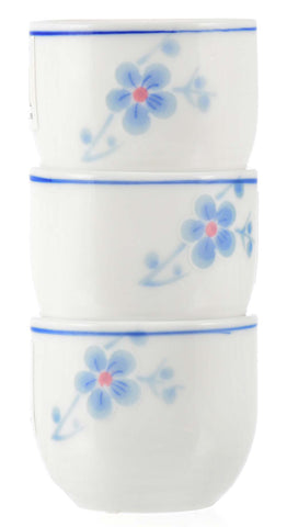 Glassware: Sake Plum Blossom Cup Set - 3 cups, 30ml/1 fl. oz