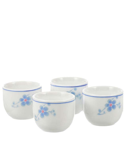 Glassware: Sake Plum Blossom Cup Set - 4 cups, 30ml/1 fl. oz