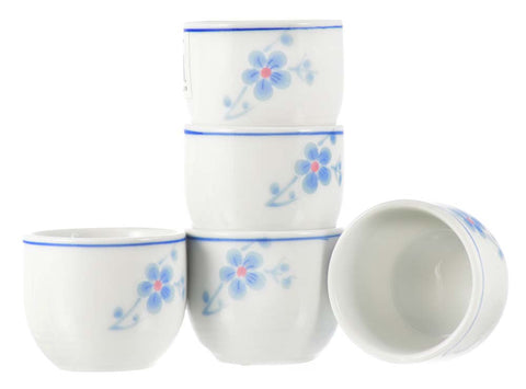 Glassware: Sake Plum Blossom Cup Set - 4 cups, 30ml/1 fl. oz