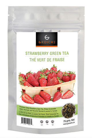 Green Tea: Strawberry - loose leaf, 75 grams