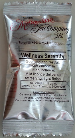 Single Serve Tea Pouch: Wellness Serenity - loose leaf calming tea, 1.5 grams